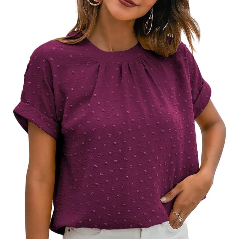 Elegant Plum Textured Women's Top